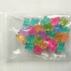 Random 24pcs Bag Miniature Night Glow Frog Figurines, Figurine Set, Creative Resin Craft Decorations, Car Dashboard Ornaments, Desktop Accessories, Glow In Dark