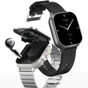 Smartwatch, stylish smart wearable, D8 sports watch with built-in earphones (2-in-1), 2.01" high-definition large display, Bluetooth calling, music playback, message notifications, health monitoring, multiple sport modes—great gift for family and friends.