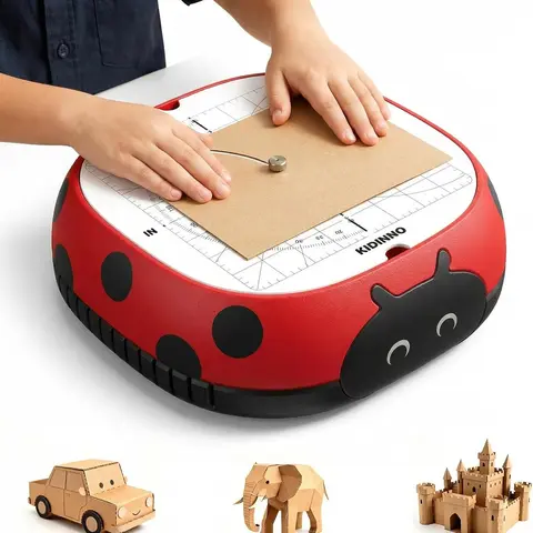 KIDINNO Cardboard Cutter for Kids DIY Crafts, Safe STEM Cardboard Cutting Tool for Children, Electric Cardboard Saw, Educational Brain Toys, Creative Projects for Ages 5+, Halloween and Christmas Gifts for Boys and Girls,familyfun