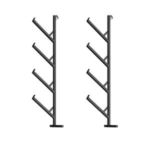 Heavy Duty 4-Tier Shipping Container Pipe Rack – No-Drill Vertical Storage Brackets – 400 lbs Capacity – Ideal for Cargo Management – Durable Black Steel – Single Pack