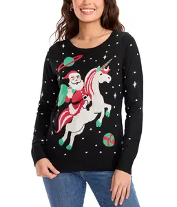 Women's Santa Unicorn Ugly Christmas Sweater