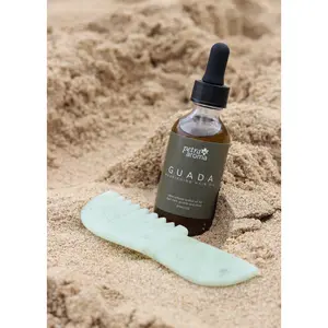 Guada Self-Care Gift Set | Herbal Hair Oil & Jade Scalp Brush Duo