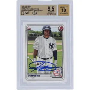 Jasson Dominguez New York Yankees Autographed 2020 Bowman Series 1 #BP-8 Beckett Fanatics Witnessed Authenticated 9.5/10 Rookie Card - Fanatics Authentic Certified