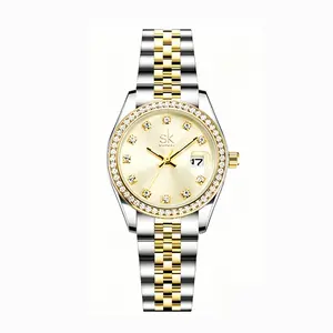 Elegant Two-Tone Ladies Watch | 28mm Dial, Mineral Glass, Stainless Steel Band - Perfect Gift