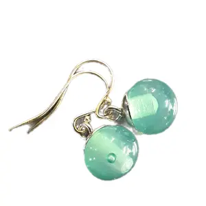 peacock lampwork drop earrings
