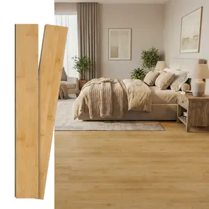 Jeedeson Solid Bamboo Flooring,Wooden Floor for Office, Living Room, Bedroom Light Honey 5.11 in. W x 40.15 in. L x 3/5 in.T 14 pcs Cover 20 sq.ft