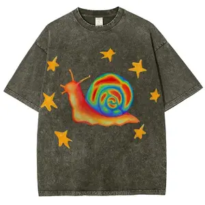 Retro Vintage Women's T-Shirt - Celestial Watercolor Sharks Graphic Short Sleeve Tee