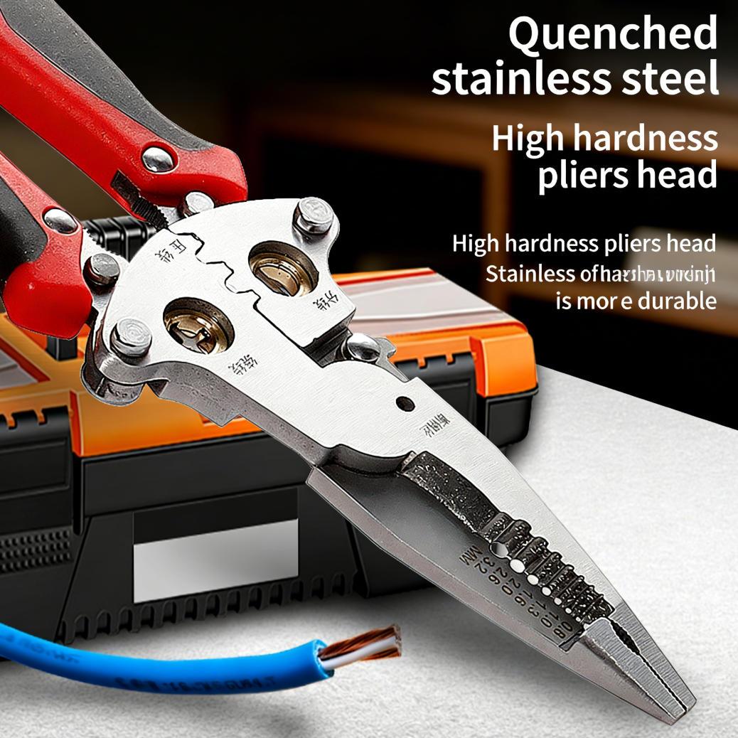 16-in-1 Multifunction Wire Stripper & Cutter with Voltage Tester, Heavy Duty Electrician Tool with 2 Detachable Test Pens for Wire Stripping, Cutting & Crimping