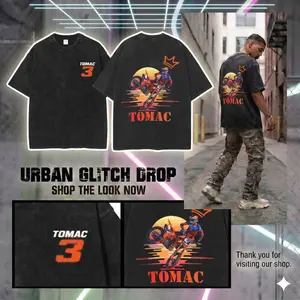 Tomac 3 Motocross Vintage Washed T-Shirt, Dirt Bike Graphic Tee, Supercross Rider Shirt, Double Sided Streetwear, Unisex Fan Gift