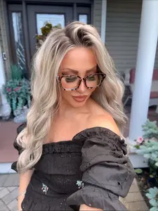 AISOM Shara Ash Beige Blonde Loose Water Wave 13x4 Free Part Lace Front Wig 18 Inches with Scandinavian Hairline Low Density 120% Heat Friendly Synthetic Hair Wigs Daily Use for Women