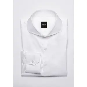 Egyptian White Twill Shirt - Extreme Collar