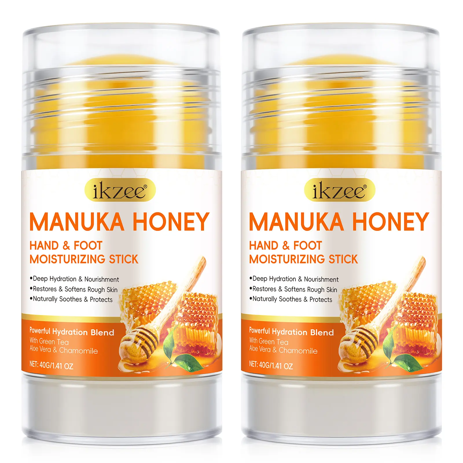 ikzee Manuka Honey Hand and Foot Care Sticks 40g/2 pieces, made from high-quality Manuka honey extract, are specifically designed for rough, cracked and flaking foot skin, and for skin moisturizing Foot Care Product