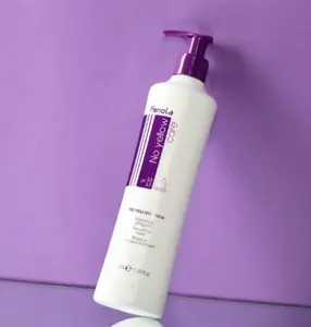 Fanola No Yellow Mask Haircare Conditioner Salon - Neutralizes Yellow & Brassy Tones Hydrates & Softens Hair for Blonde & Grey Hair Hydrating Shampoo Nourishing