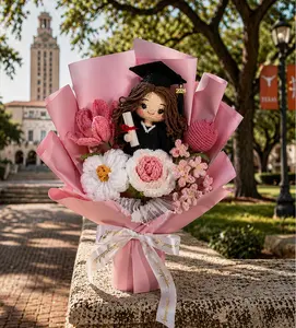 Custom Crochet Graduation Bouquet, Full Doll BEST-SELLING GIFT Graduate Doll & Flowers, Class of 2026