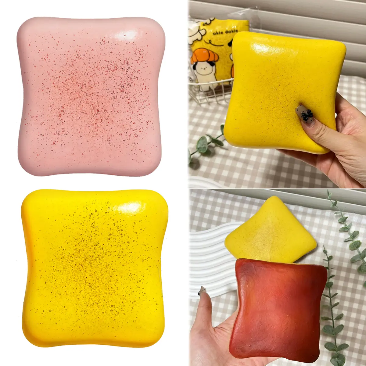 Super Soft Butter Toast Bread Squishy Toy, Stress Fidget Stick for Teens & Adults, Adorably Realistic Design, Funny Gag Gift for ADHD，Party Favor Gift,Fools' Day gift