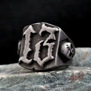New 316L Stainless Steel Rings Punk Rock Fashion Lucky Number 13 Letter Men Women Ring For Teens Gothic Fashion Jewelry Gift