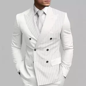 New Men's Printed Back Split Suit Jacket Digital Printed Suit Casual Top Menswear Long Sleeve Elegant Slim Fit Striped
