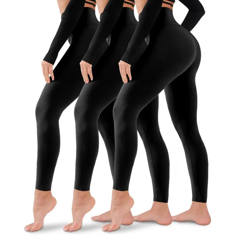 Women's 3-Pack High Waisted Yoga Leggings - No See-Through, Tummy Control for Workout, Running