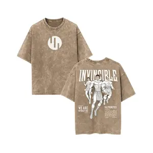 Invincible Viltrumites Vintage Washed Graphic Tee, Oversized Black Unisex T-Shirt "We Are Without End" Streetwear, Grunge Aesthetic, Gen Z Fashion, Retro Superhero Style, Heavy Cotton, Casual Top, Invincible Fan Merch, Viltrumites Graphic