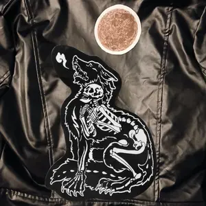 Wolfman Large Lightweight Fabric Patch, Self-Adhesive Iron-On Repair Patch for Clothes Jackets Bags Hats Accessories