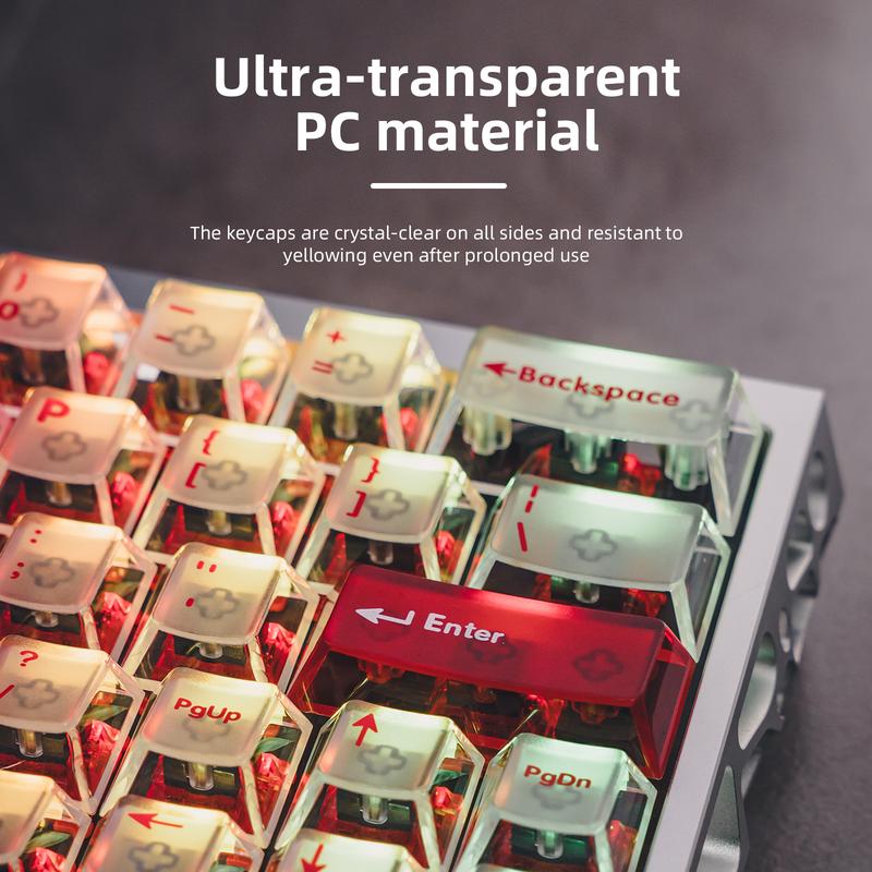 Latenpow Foggy Transparent Keycaps PBT Keycap Set for Mechanical Gaming Keyboard DIY 68/75 Layout 94 Keys