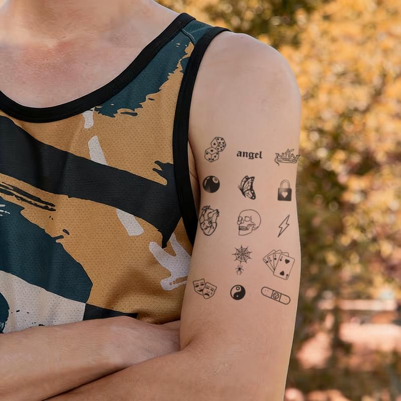 Breathable Herbal Temporary Tattoo for All-Day Comfortable Wear with Unique Designs and Versatile Styles Featuring Angel Crown Butterfly and Lock Motifs temporary tattoo sticker