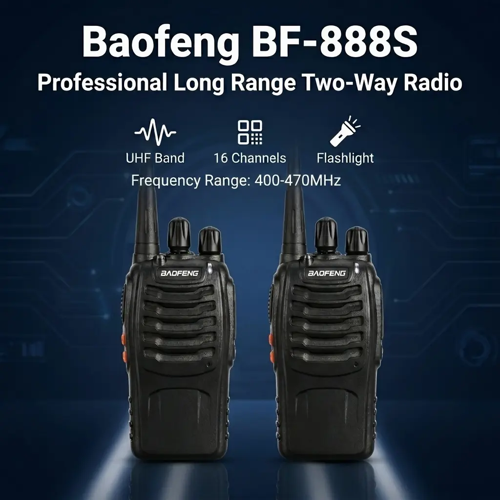 2/4/6/8/10/12pcs Baofeng 16CH UHF Walkie Talkies, 5W Two-Way Radios with USB Rechargeable Battery, 1500mAh, High-Fidelity Sound, LCD Display, for Outdoor Sports And Emergency Communication, Emergency Radios | Sleek Modern Design | Durable Build