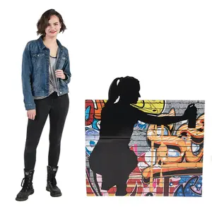 46" Female Graffiti Artist Silhouette Cardboard Cutout Stand-Up