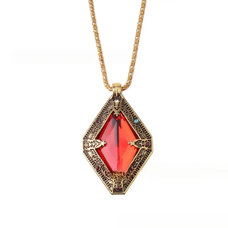 The Elder Scrolls IV: The Lost Kings Necklace, Kings' Amulet Pendant (Game Accessory), Ruby Inlaid Necklace