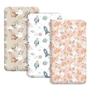 Baby Bed Fitted Sheet, 3 Counts/set Waterproof Baby Bed Fitted Sheet, Soft Breathable Baby Bedding, Baby Bedding Supplies