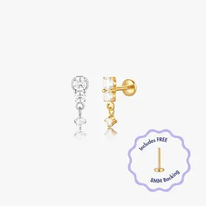 Iris Titanium Flat Back Stud (Single)