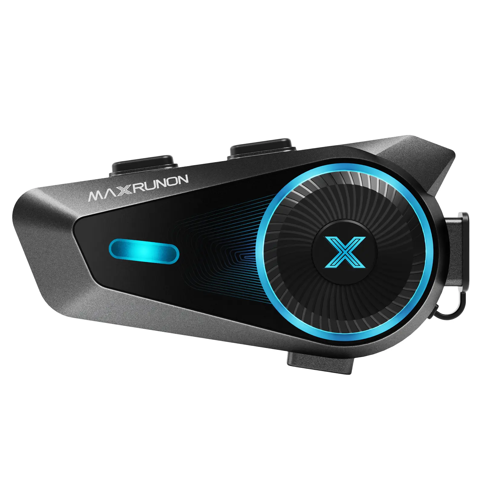 MAXRUNON D10 Motorcycle Helmet Bluetooth Intercom Headset - 1000m Range, 2-Rider Talk, IPX5 Waterproof, Noise Canceling, FM Radio, RGB Light for Bikers campingessentials