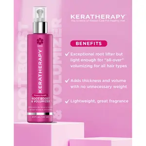 KERATHERAPY Volume+Keratin Root Boost & Volumizer Lightweight Keratin-Infused Color-Safe Double-Duty Volumizing Leave-In for Shiny Stronger Hair
