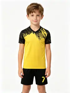 Sports Set, Boys Girls Soccer Jersey, Breathable Shirt, Dortmund Style, Holiday Gift, Football Training Wear, Casual Shorts