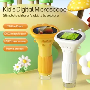 Multifunctional Camera Microscope 2 Million Pixels 1000X Magnification HD IPS Screen 8 s Portable Educational for & Student Experiments Outdoor sensory