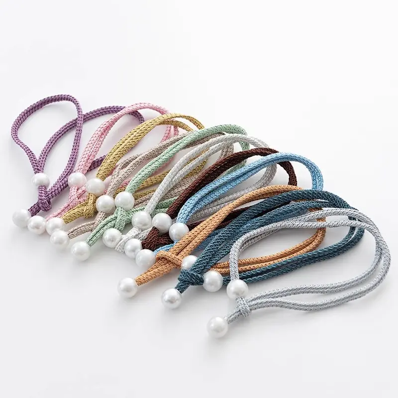 2pcs Multi-Color Imitation Pearl Curtain Tiebacks, Modern Woven Craft Curtains Clips, Home Decor Versatile Curtain Bands Set