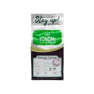 Tonomi Stay Up! Dark Roast Ground Coffee - All Natural Blend with Hint of Vanilla, Chocolate & Caramel - Coarse Grounds for Cold Brew or Traditional Brewing - Caffeine Packed Beverage Bean