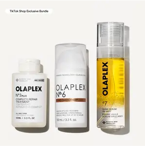 OLAPLEX Repair, Smooth + Shine Set - Damage Repair Treatment, Anti-Frizz Styling Cream, and 2-in-1 Replenishing Treatment for Healthy Looking Shine + Hydration