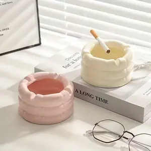 Cute Cotton Candy Ceramic Ashtray, Indoor Outdoor Cigarette Ashtray, Home Office Desk Decoration, Mother's Day New Year Easter Gift