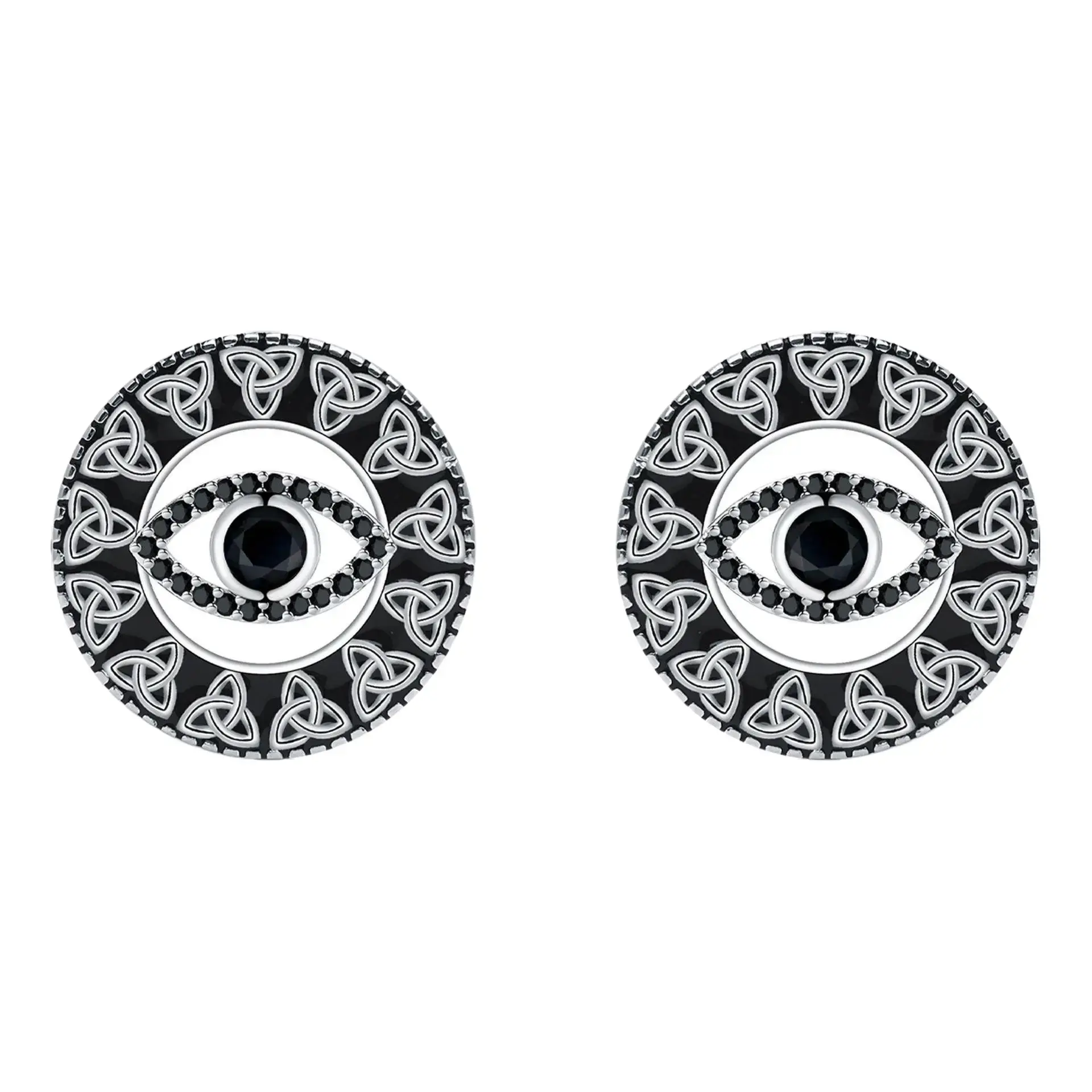 Magic Mark Round Engraved Eye Alloy Pendant Necklace - Unisex Meaningful Everyday Wear Charm, Lightweight Comfortable, Symbol of Good Luck & Protection, Self-Love & Empowerment Birthday Gift