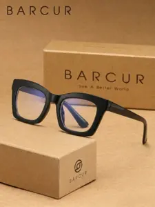BARCUR Retro Thick Framed Square Decorative Frame, Unisex, Suitable For Summer Vacation Decoration And Fashionable Street Photography, Relieving Visual Fatigue Caused By Reading And Using Electronic Devices