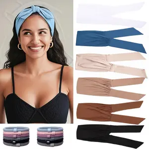 6PCS Adjustable Knotted Headbands for Women, Featuring Elastic Ties And Designed for African Hairstyles. These Wide Hair Wraps Serve As Extra Turbans, Perfect for Ladies with Large Hair During Sports And Workouts, Ensuring a Non-Slip Fit