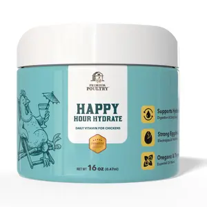 Premium Poultry Happy Hour Hydrate, Electrolytes & Probiotics for Chickens, 16oz