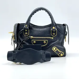 Pre-owned Balenciaga Leather Crossbody Bags City Classic Studs Bag Mini Navy Blue