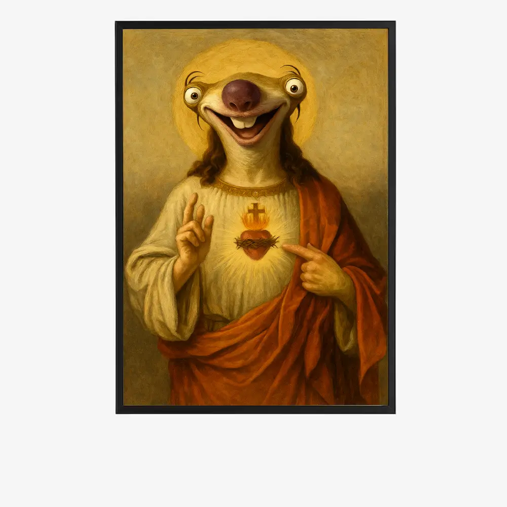 Holy Sid – Funny Ice Age Jesus Meme Poster, Trendy Wall Art