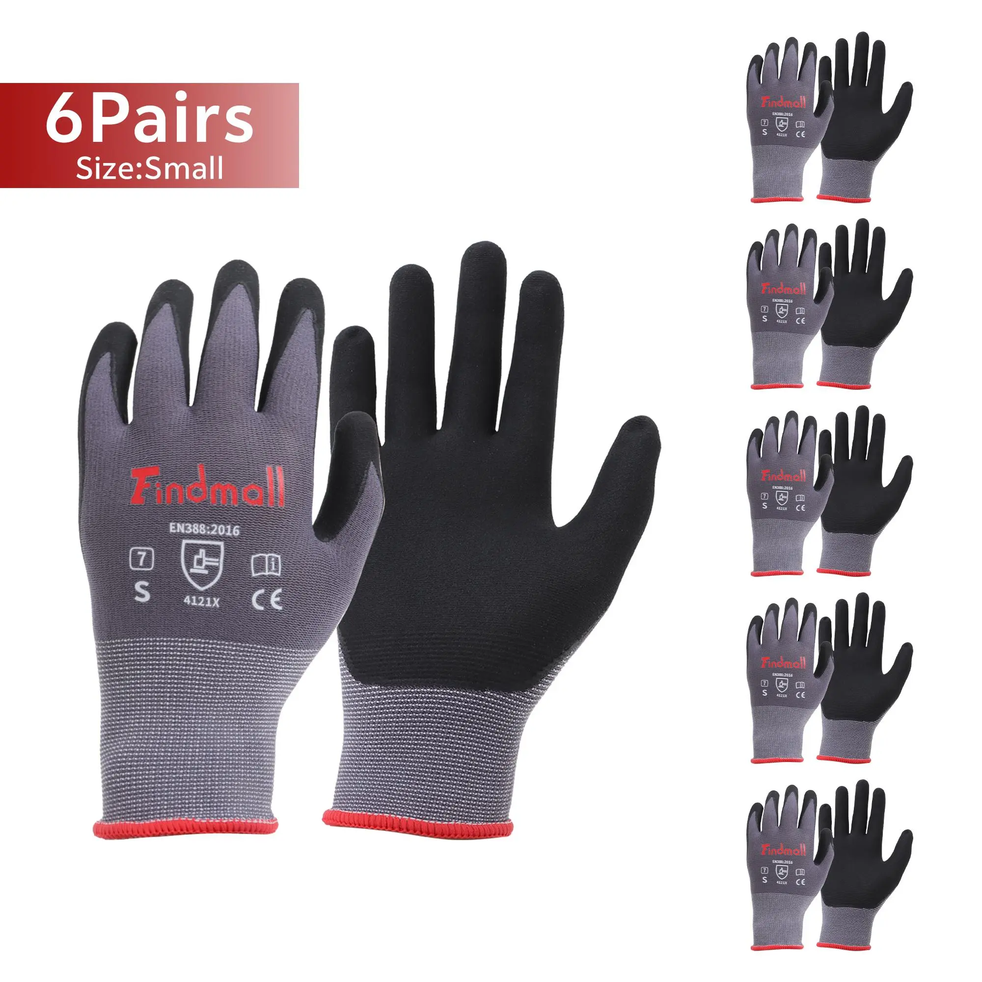 6 Pairs Small Work Gloves