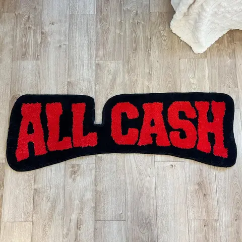 All Cash Letter Pattern Tufted Decorative Area Rug, Shaggy Rug, Fluffy Area Rug, 1 Count Non-slip Soft Floor Mat, Decorative Carpet for Home Living Room Bedroom, Room Decor, Trending Home Decor 2024, Home Decor Rugs