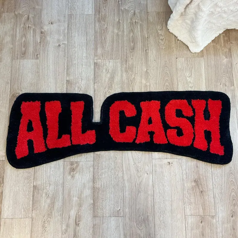 All Cash Letter Pattern Tufted Decorative Area Rug, Shaggy Rug, Fluffy Area Rug, 1 Count Non-slip Soft Floor Mat, Decorative Carpet for Home Living Room Bedroom, Room Decor, Trending Home Decor 2024, Home Decor Rugs