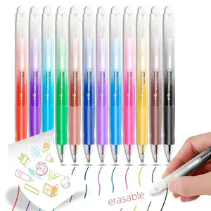 【12Colors Erasable Gel Pen Set with Retractable Fine Point Clicker】0.7mm Point Pens with Eraser for Everyday Use & Educational Purposes, for Planner, Students, Teachers, Nurses and Artists, Magical Pen, Colorful Crafts
