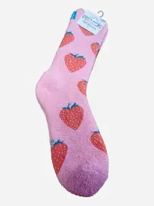 Strawberry Fuzzy Socks